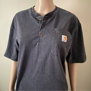 Carhartt Henley pocket charcoal tshirt, men’s small